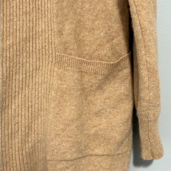 Lord & Taylor Camel Colored 100% Cashmere Open Front Cardigan Size Medium - Picture 4 of 5
